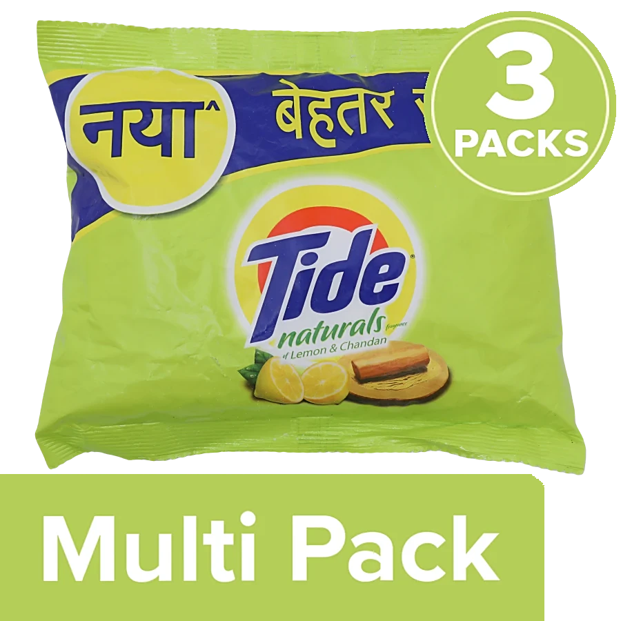 Tide Naturals Lemon & Chandan Detergent Powder, 3 x 500 g (Multipack)